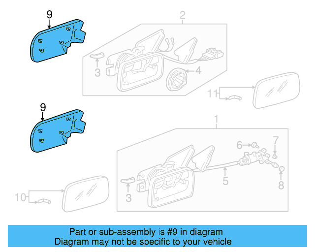 Door Mirror Cover (Unpainted) 3b0857538bgru - View 14