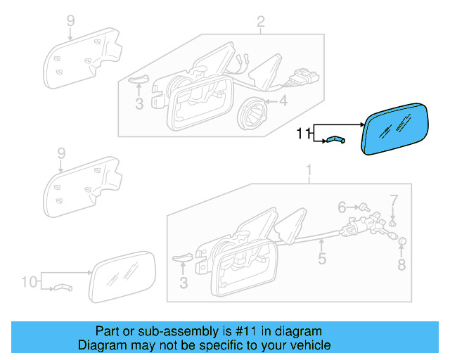 Mirror Glass 1J1-857-522-J - View 6