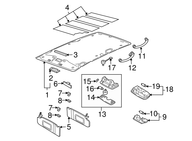 Interior Lamp 3B0-947-291-B-95T - View 40