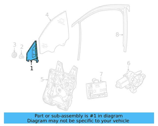 Front Glass 11A-845-114-B-5AP - View 3