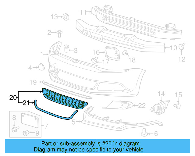 Lower Grille 5C6-853-671-A-9B9 - View 3