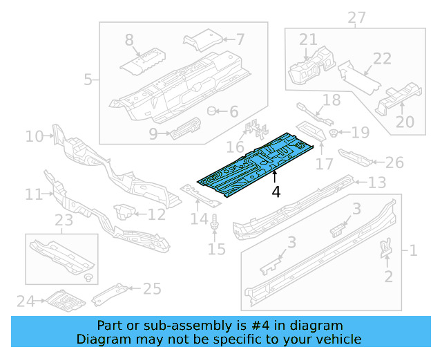 Floor Pan 5Q0-803-205-F - View 3