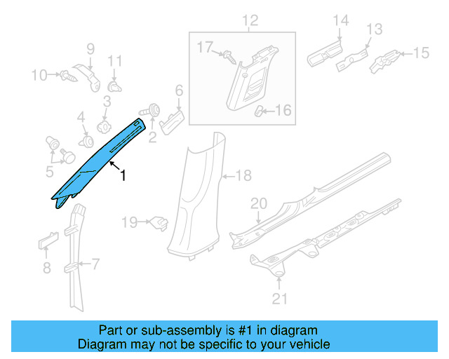 Windshield Pillar Trim 3AA-867-233-A-6K8 - View 4