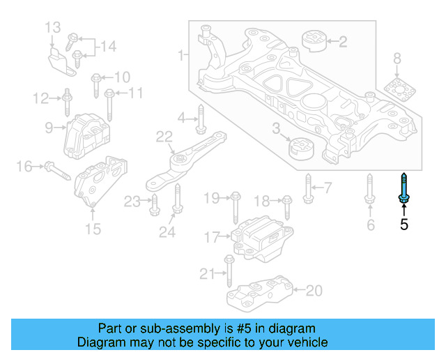 Engine Cradle Mount Bolt N-105-580-02