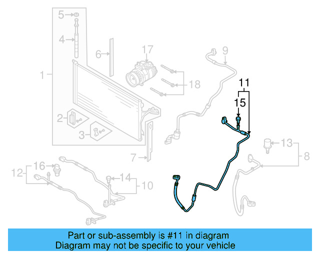 A/C Refrigerant Discharge Hose 7L6-820-721-BJ - View 3
