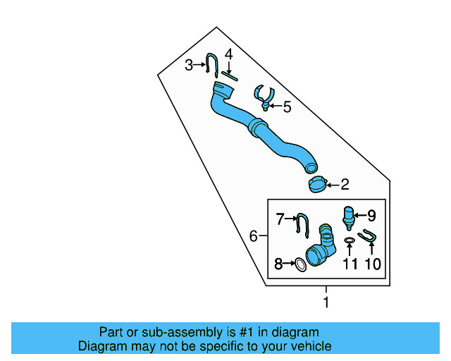 Lower Hose 3C0-122-051-BQ - View 9