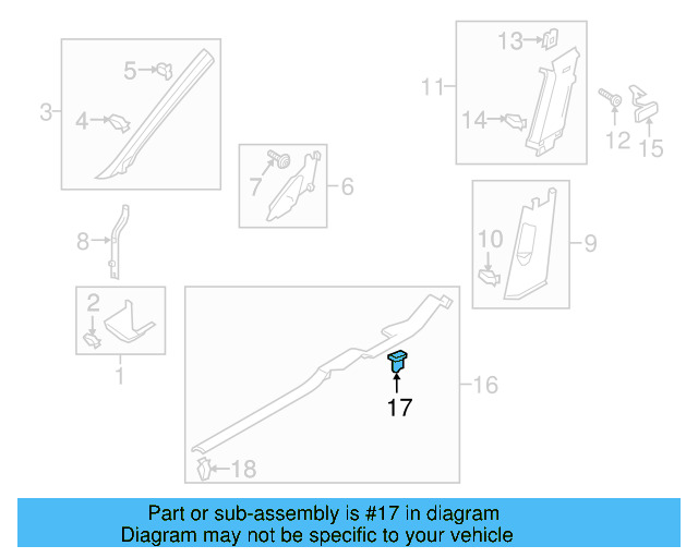 Scuff Plate Clip 6Q0-853-147 - View 14