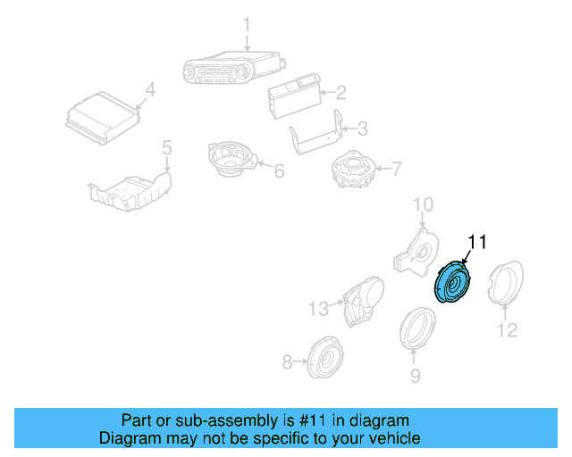Rear Speaker 5P0-035-411-A - View 13