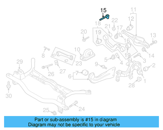 Lower Control Arm Mount Bolt N-106-286-01 - View 54