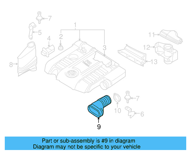 Intake Duct 1K0-129-618-BM - View 24