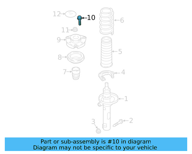 Strut Mount Bolt WHT-008-926 - View 9