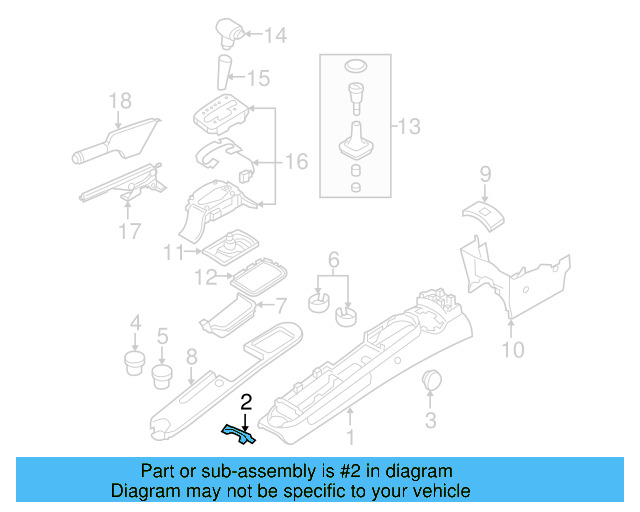 Console Body Rear Bracket 1C0-864-139-B - View 26