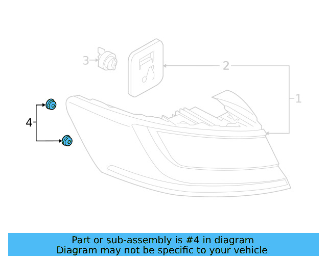 Combo Lamp Assembly Grommet 3G0-945-229 - View 7