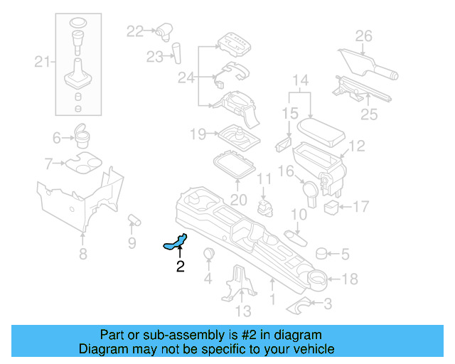 Console Body Front Bracket 1J0-863-531-C - View 25