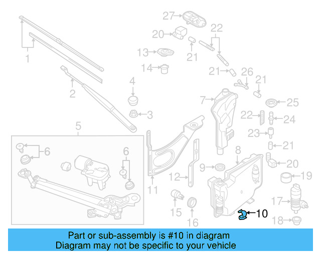 Washer Hose Clip 1J0-955-846 - View 3