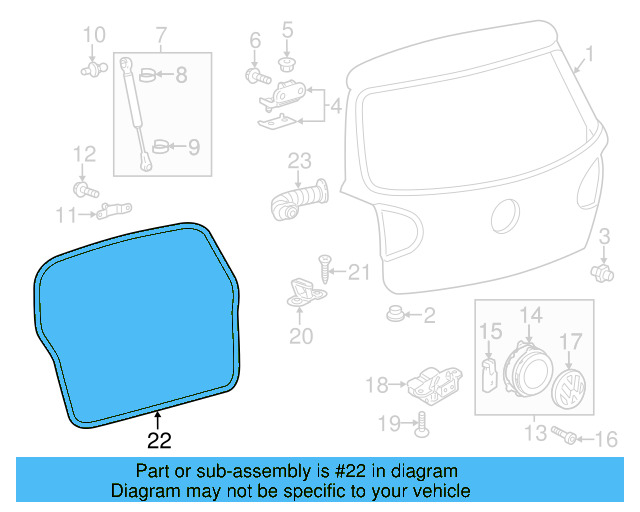 Weatherstrip 1K6-827-705-B-9B9 - View 9