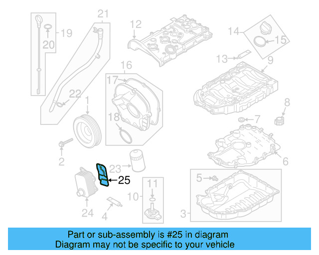 Oil Cooler Gasket 06J-117-070-C - View 34