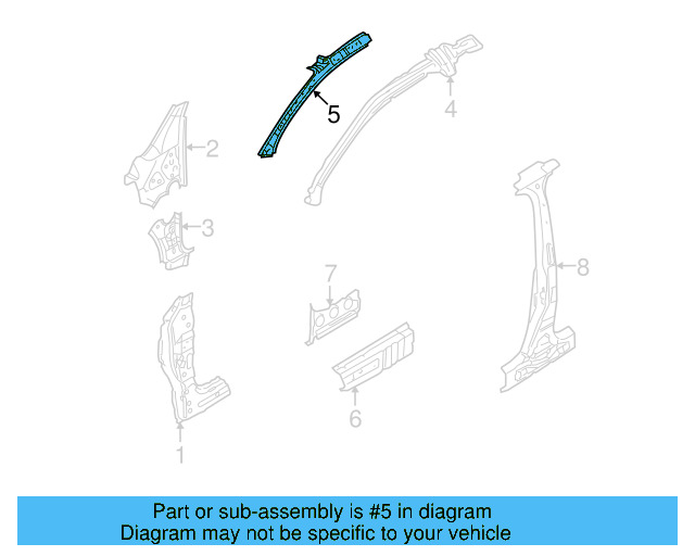 Inner Windshield Pillar 1K6-810-412-B - View 5