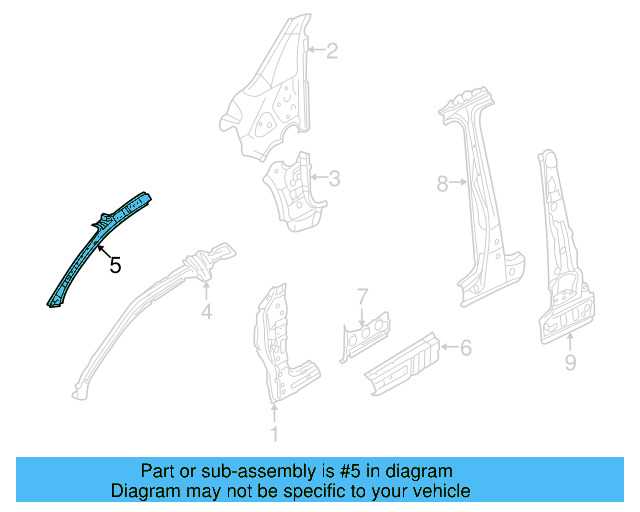 Inner Windshield Pillar 1K6-810-412-B - View 9