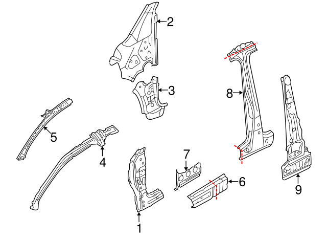 Lock Pillar Reinforced 1K3-809-220-B