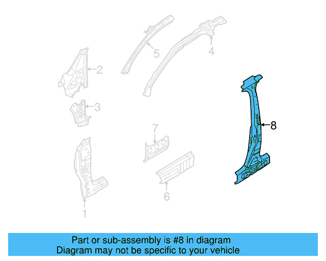 Lock Pillar Reinforced 1K3-809-220-B - View 2