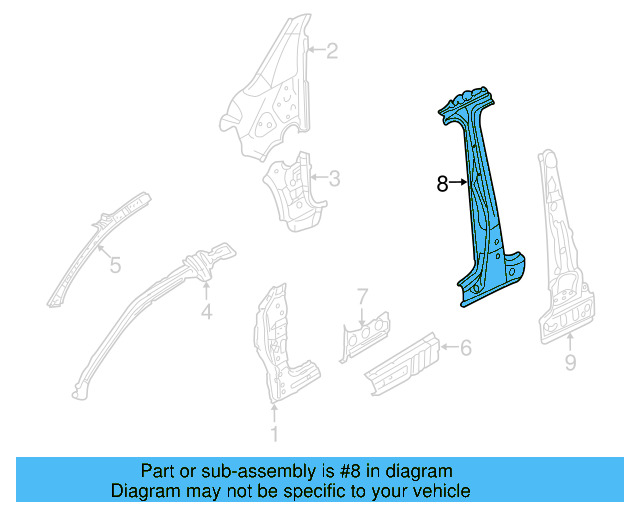 Lock Pillar Reinforced 1K3-809-219-B - View 2
