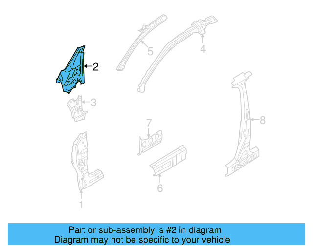 Inner Hinge Pillar 1K6-802-123-A - View 3