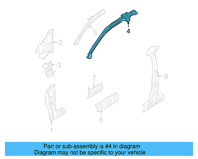 Windshield Pillar Reinforced 1K3-809-438-B - View 9