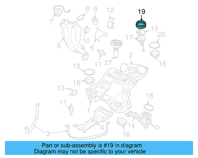Fuel Tank Union 191-201-375-A-01C - View 2