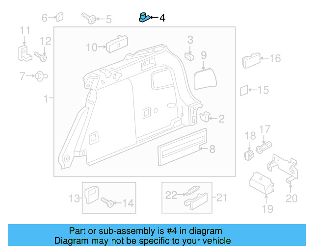 Lower Quarter Trim Upper Retainer 3B0-867-200 - View 19