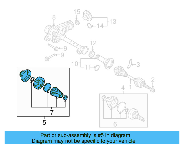 Inner Joint Assembly 7L0-498-103-A - View 2