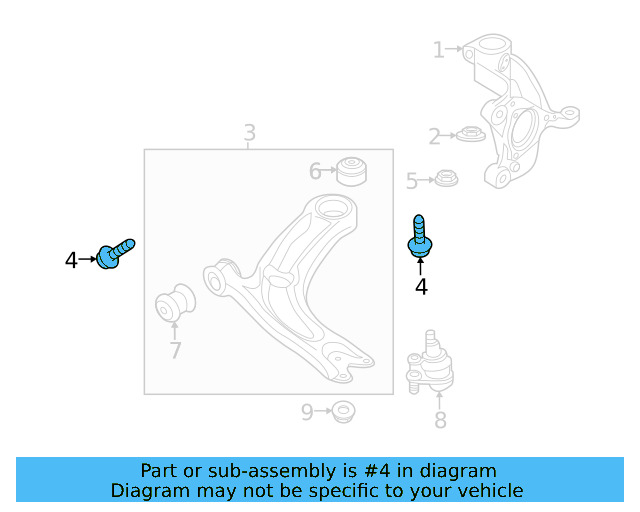 Lower Control Arm Mount Bolt N-912-177-01 - View 10