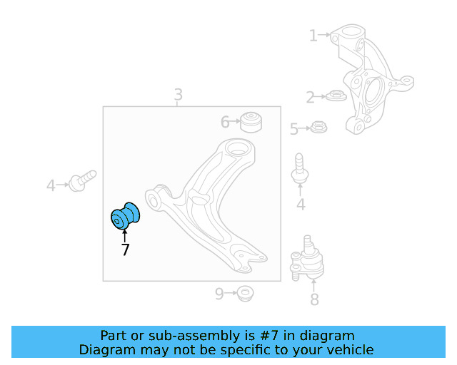 Lower Control Arm Front Bushing 5Q0-407-182-A - View 17