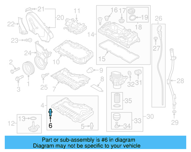 Lower Cover Retainer Clip 03L-103-728 - View 3
