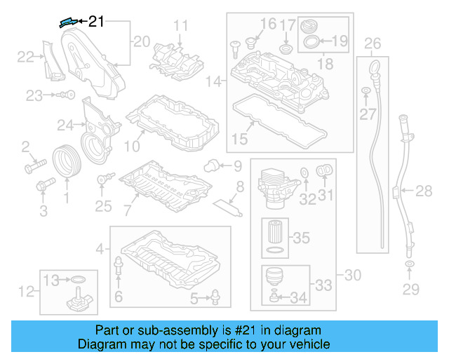 Upper Timing Cover Clip 04L-131-213-C - View 4