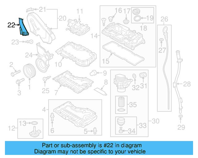 Center Timing Cover 04L-129-968-B - View 8
