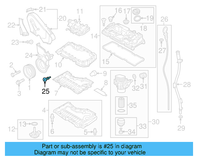Lower Timing Cover Bolt WHT-005-821 - View 21