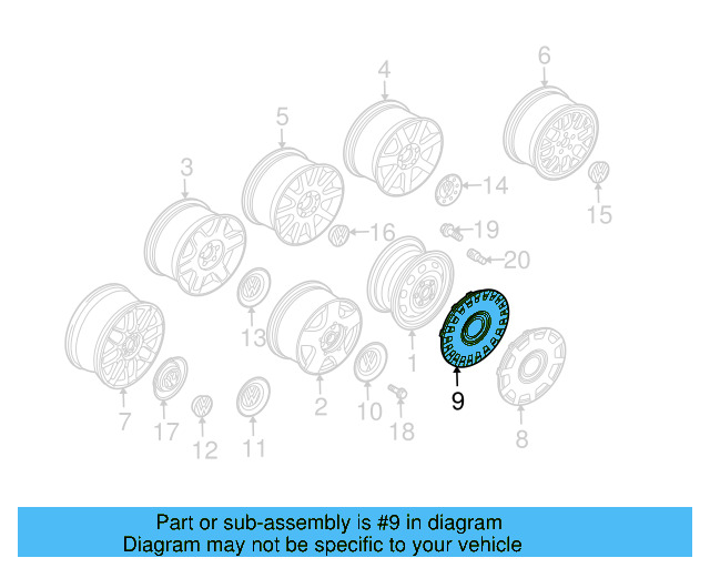 Wheel Cover 1J0601147RGJW - View 4