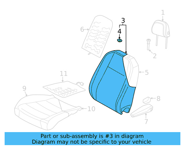 Seat Back Cover 11A-881-806-BS-WYN - View 3