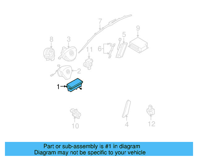 Passenger Air Bag 3C0-880-204-F - View 3