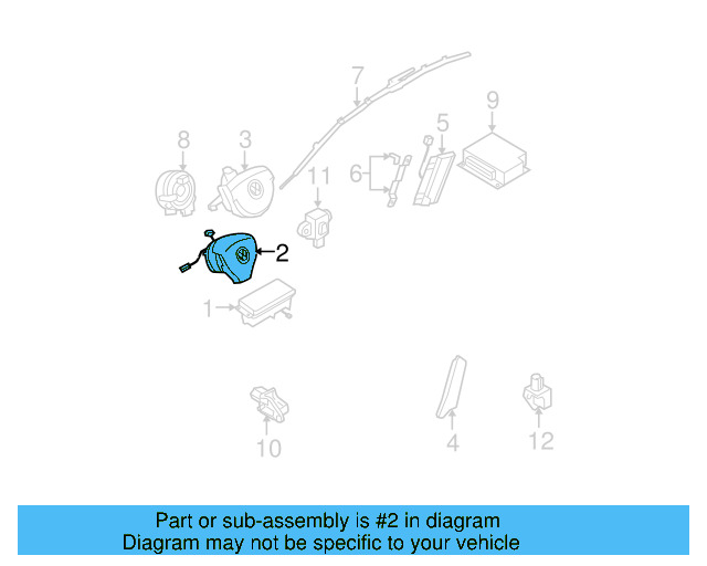 Driver Air Bag 3C0-880-201-AS-1QB - View 7