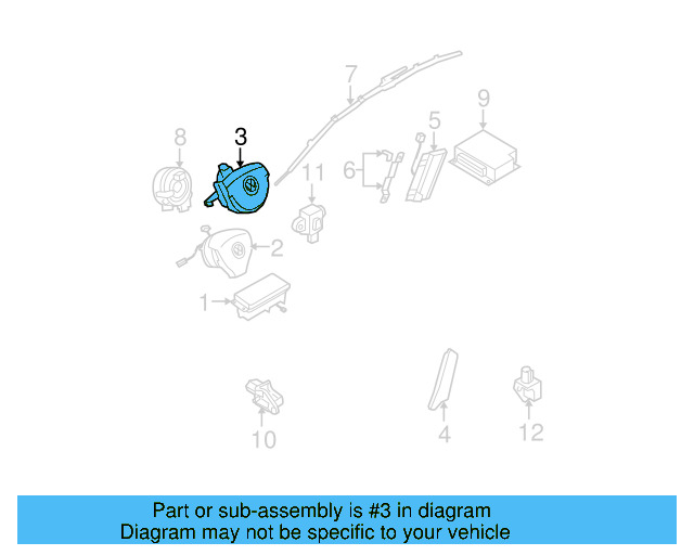 Driver Air Bag 3C0-880-201-AS-1QB - View 6