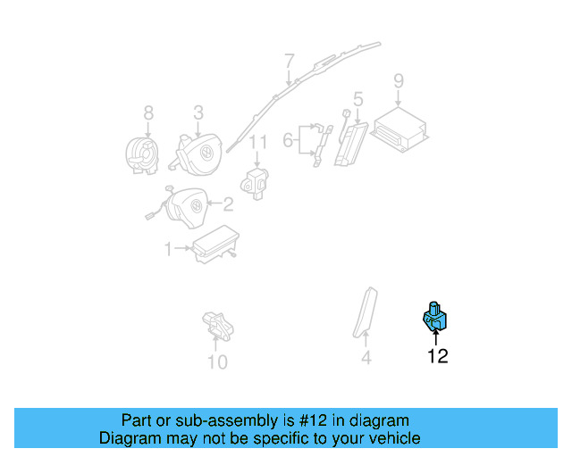 Side Impact Sens 5N0-959-351-B - View 14