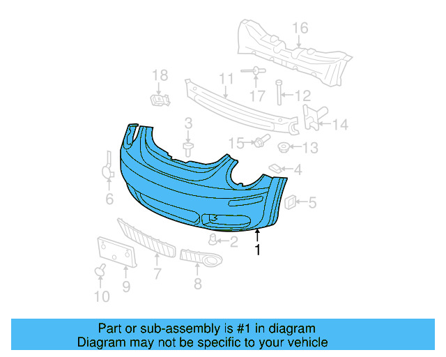 Bumper Cover (Unpainted) 1c0807079agru - View 2