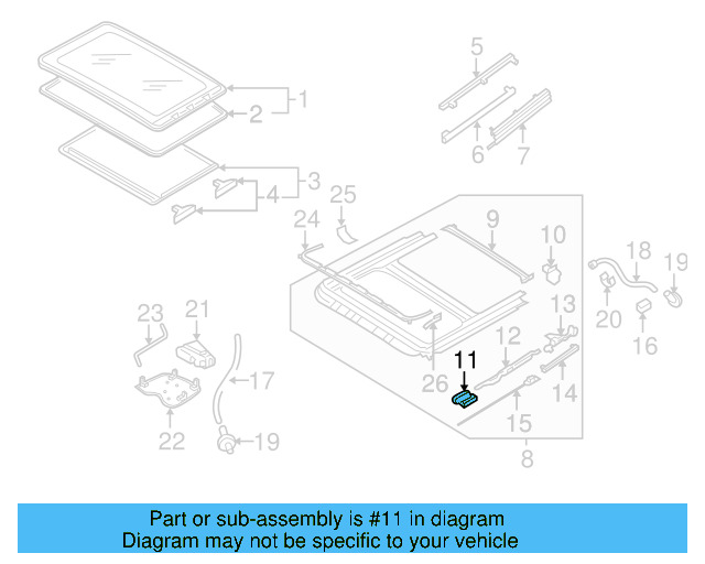Sunroof Guide Jaw Bracket 8D5-877-483 - View 14