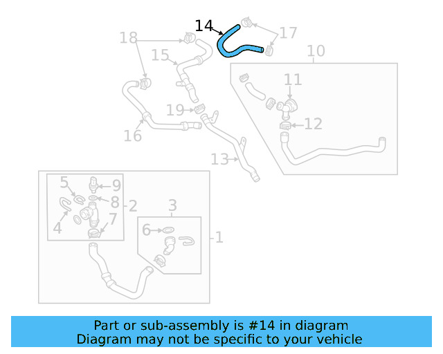 Water Hose 1K0-121-447-EP - View 8