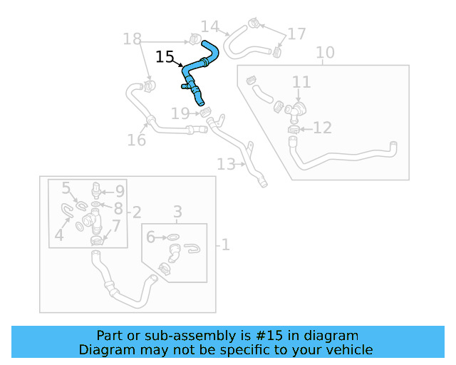 Water Hose 1K0-122-109-CL - View 3