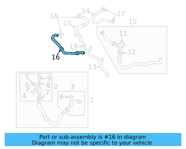 Water Hose 06K-121-059-K - View 7