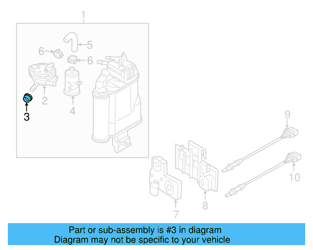 Leak Detect Pump Grommet 8K0-201-848 - View 5