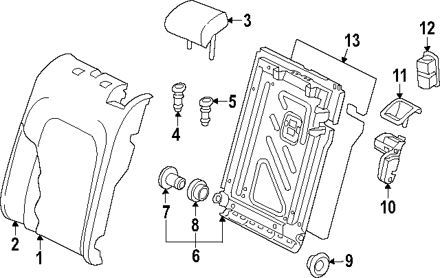 Headrest, Outer 5H0-885-901-H-UZH